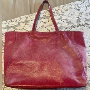 Loxwood France Leather handbag magenta pink slouchy tote shoulder bag
